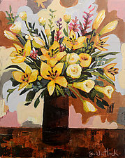 Yellow and White Lilies of Sorts by Gia Whitlock (Mixed-Media Painting)