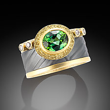 Faceted Green Tourmaline Ring by Beth Solomon (Gold, Silver & Stone Ring)