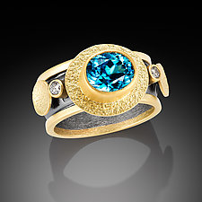Faceted Blue Zircon Ring by Beth Solomon (Gold, Silver & Stone Ring)