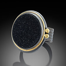 Large Black Druzy Ring by Beth Solomon (Gold, Silver & Stone Ring)