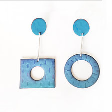 Large Jointed Cosmo Earrings by Suzanne Anderson (Enamel Earrings)