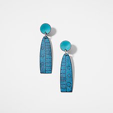 Dauphine Earrings by Suzanne Anderson (Enamel & Copper Earrings)