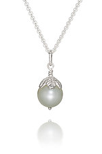 Moonstone Sphere Necklace by Tracy Johnson (Silver Necklace)