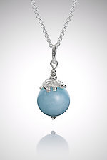 Aquamarine Sphere Necklace by Tracy Johnson (Silver Necklace)