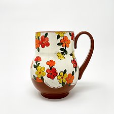 Tall Floral Mug by Jenn Cole (Ceramic Mug)