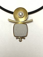 Pearl, Drusy, and Diamond Enhancer by Ilene Schwartz (Gold & Stone Pendant)
