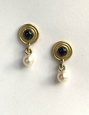 Blue Sun Earrings by Ilene Schwartz (Gold, Pearl & Stone Earrings)