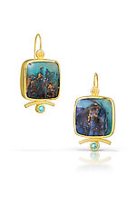 Under the Sea Earrings by Ilene Schwartz (Gold & Stone Earrings)