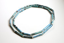 Frosty Blue Straw Necklace by David Forlano and Steve Ford (Paper Necklace)