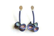 Blue Vine Earrings by David Forlano and Steve Ford (Polymer Earrings)