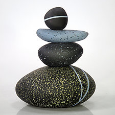 River Stones by Melanie Guernsey-Leppla (Art Glass Sculpture)