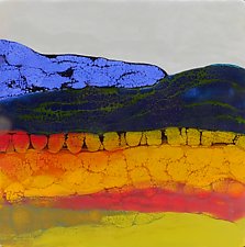 Sapphire Mountains by Carol Lehmann (Encasutic Painting)