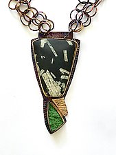 Writing Stone Necklace by Julie Shaw (Gold, Silver & Stone Necklace)