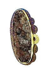 Inner Earth Druzy by Julie Shaw (Gold, Silver & Stone Ring)