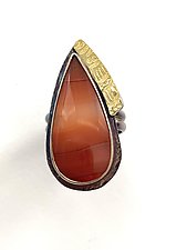 Orange Sunrise Ring by Julie Shaw (Gold, Silver & Stone Ring)