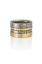 Granite Block Stacking Rings by Keith Field (Gold Ring)