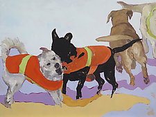 Dogs in Snow III by Margaret Griffith (Oil Painting)