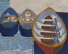 Blue Boats by Margaret Griffith (Oil Painting)