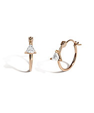 Trillion Diamond Hoop Earrings by Hi June Parker (Gold & Stone Earrings)