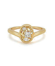 Tower Ring with Diamonds by Hi June Parker (Gold & Stone Ring)