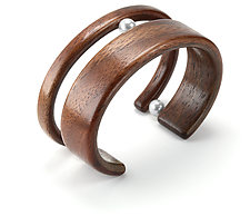 Horizon Cuff with Pearls by Griffith Evans (Wood & Pearl Bracelet)
