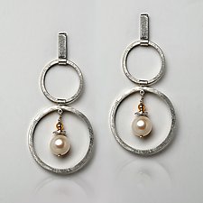 Drop Pearl Earrings by Morgan Amirani (Gold, Silver & Pearl Earrings)