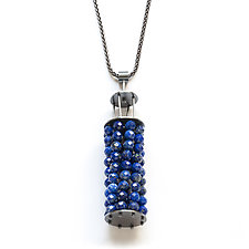 Beaded Lantern Necklace in Lapis by Ashka Dymel (Silver & Stone Necklace)