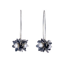 Rosy Blossom Cluster Earrings by Molly Dingledine (Silver & Pearl Earrings)