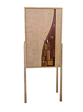 Stained Glass Wine Cabinet by Alan Kalker (Wood Cabinet)