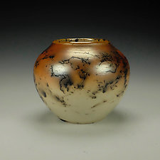 Horsehair Raku Stoneware Vessel II by Lance Timco (Ceramic Vessel)