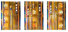 Amber Leaf Panels by Mark Ditzler (Art Glass Wall Sculpture)