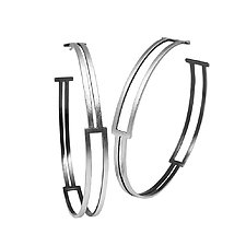 Box Hoops by Hilary Hachey (Silver Earrings)