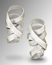 Wrapped Ribbon Earrings by Rina S. Young (Silver Earrings)