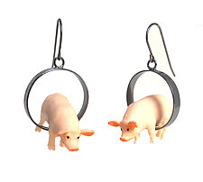 Pig Earrings by Kristin Lora (Silver Earrings)