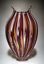 Plum, Lilac, and Amber Foglio by David Patchen (Art Glass Sculpture)
