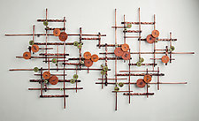 Fields by Hannie Goldgewicht (Mixed-Media Wall Sculpture)