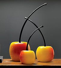 Rainier Cherries by Donald Carlson (Art Glass Sculpture)