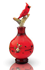 Cardinal Bottle by Chris Pantos (Art Glass Perfume Bottle)