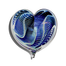Midnight Pearl Heart by Robert Burch (Art Glass Paperweight)