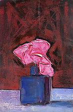 Cobalt Blue on Red Velvet by Denise Souza Finney (Acrylic Painting)