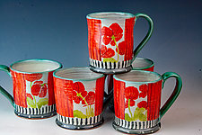 Poppy Mug by Peggy Crago (Ceramic Cups & Mug)