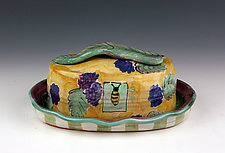 Berries Butter Dish by Peggy Crago (Ceramic Butter Dish)