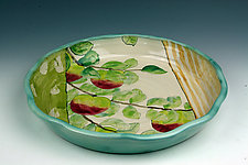 Apples Round Plate by Peggy Crago (Ceramic Serving Piece)