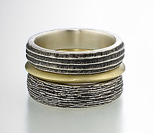 Earth Elements Ring Set II by Susan Barth (Silver & Gold Rings)