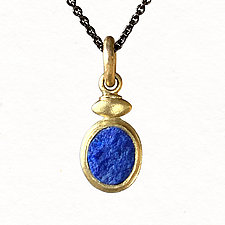 Little Deep Blue Pendant by Susan Barth (Gold, Silver & Stone Necklace)