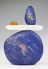 Lapis Cairn by Melanie Guernsey-Leppla (Art Glass Sculpture)