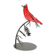 Red Cardinal Sculpture by Ben Gatski and Kate Gatski (Metal Sculpture)