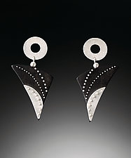 Ebony Wave Earrings by Suzanne Linquist (Silver & Wood Earrings)