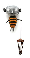 MoonBee with Cloud Catcher by Bruce Chapin (Wood Wall Sculpture)
