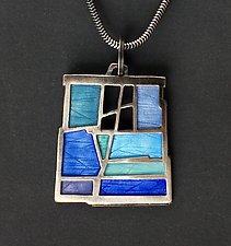 Upstairs Window Pendant #468 by Carly Wright (Silver & Enamel Necklace)